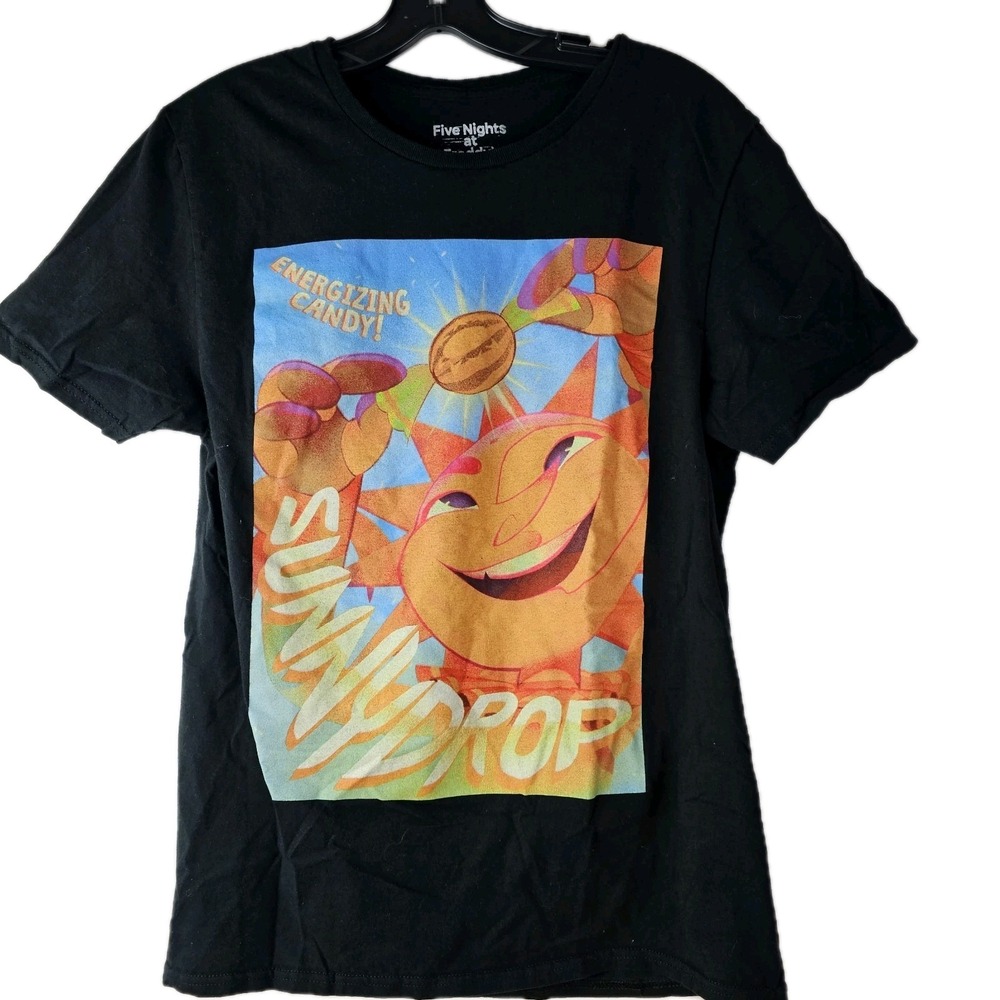 Five‎ Nights At Freddy's Sun & Moon Graphic T-shirt Sunnydrop Moondrop M Black
